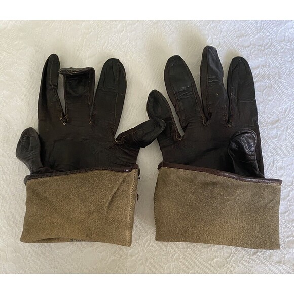 Leather Gloves Vintage Glovers Guild Brown Size 6.5 Made in USA - Picture 9 of 11